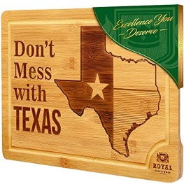 Bamboo State Cutting Board for Kitchen – Texas Cheese Board Charcuterie Platter & Serving Tray 15" x 10"
