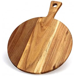Best Acacia Wood Cutting Board with Handle Wooden Chopping Board Countertop Round Cutting Board for Meat Bread Board