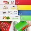 Cutting Board Mats Flexible Plastic Colored Mats With Food Icons Fotouzy BPA-Free Non-Porous Anti-skid back and Dishwasher Safe Set of 4
