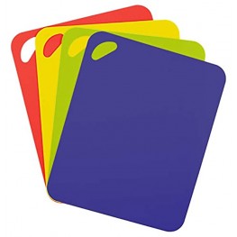 Dexas Mini Heavy Duty Grippmat Flexible Cutting Board Set of Four 11.5 x 14 inches Blue Green Yellow and Red