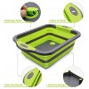 EZOYU Collapsible Cutting Board Chopping Board with Colander 3 in 1 Multifunctional Kitchen Vegetable Washing Basket Silicone Dish Tub for Home Kitchen Outdoor Camping Picnic BBQ Prep Tub