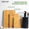 Firestar Bamboo Cutting Board with Juice Groove Set of 3 Kitchen Chopping Board Butcher Block Wood Cutting Board with 3 Sizes for Meat Bread Cheese Fruits & Vegetables No-Slip