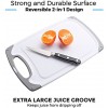Freshware Cutting Board Set [Set of 3] Juice Grooves with Easy-Grip Handles Plastic Chopping Board for Kitchen BPA-Free Non-Porous Dishwasher Safe