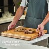 Large Bamboo Cutting Board with Juice Groove – Wooden Cutting Boards for Kitchen 18 x 14 x 1.3 Organic Wood Butcher Block with Slanted Sides for Easy Grab Chopping Board for Meat and Vegetables