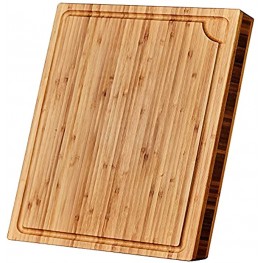 Large Bamboo Cutting Board with Juice Groove – Wooden Cutting Boards for Kitchen 18 x 14 x 1.3" Organic Wood Butcher Block with Slanted Sides for Easy Grab Chopping Board for Meat and Vegetables