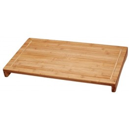 Lipper International Bamboo Wood Over-The-Sink Stove Kitchen Cutting and Serving Board Large 20-1 2 x 11-1 2 x 2