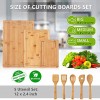 Magicmaster Bamboo Cutting Board 3 Pcs Wood Cutting Boards for Kitchen Wood Cutting Board Set with Juice Groove Chopping Board for Meat Fruits Cheese and Vegetables