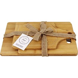 MRKT FINDS 100% Organic Bamboo 3pc Cutting Board Set Chefs #1 Favorite Brand For All Your Home and Entertaining needs 3 Pack 14x8 10x7 8x6 Bamboo Cutting Boards