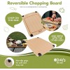 Olive's Kitchen Organic Bamboo Cutting Board Set 2 Pack Reversible Bamboo Cheese Board – Medium & X-Large Bamboo Cutting Boards for Kitchen – Non-Slip Cutting Board Bamboo Charcuterie Board