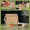 Olive's Kitchen Organic Bamboo Cutting Board Set 2 Pack Reversible Bamboo Cheese Board – Medium & X-Large Bamboo Cutting Boards for Kitchen – Non-Slip Cutting Board Bamboo Charcuterie Board