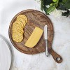 Round Wood Chopping Cutting Board with Handle Kitchen for Fruits Vegetables Meat by Godinger