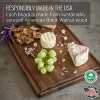 Virginia Boys Kitchens Made in USA Medium Walnut Wood Cutting Board Reversible with Juice Groove Walnut 17x11