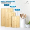 Zulay Kitchen 3-Piece Bamboo Cutting Board With Juice Groove 100% Thick Wood Cutting Board Set Large Cutting Board Bamboo With Handle Wood Cutting Boards For Kitchen