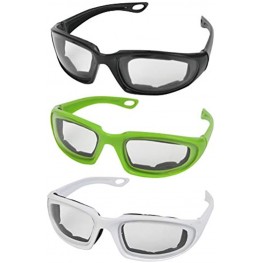 3 Pairs Onion Glasses Anti-Fog No-Tears Kitchen Onion Glasses Eye Protector with Inside Sponge for Chopper Onion Tearless BBQ Grilling Dust-proof for Women Men Cleaning Kitchen