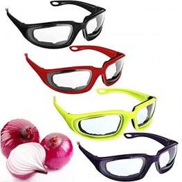 4 Pcs Onion Goggles Glasses 4 Color Anti-Fog Tear Free Eye Protect Onion Security Goggles Green Kitchen Gadget Tearless Onion Goggles Glasses for Cooking BBQ Grilling Chopper Tool