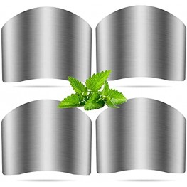 Finger Guards for Cutting Guards 4 Pieces of Stainless Steel Finger Guards Knife Guards for Cutting Dicing and Slicing Kitchen Tool Thumb Guards for Chopping