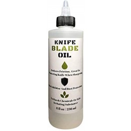 Premium Knife Blade Oil & Honing Oil 8 Oz Custom Formulated Food Safe Oil Protects Carbon Steel Knives & Sharpening Stone Ready…