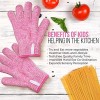 TruChef Kids Cut Resistant Gloves Ages 4-8 Maximum Kids Cooking Protection. Safe Hands from Real Kitchen Knives and Tools. Perfect for Oyster Shucking and Whittling.