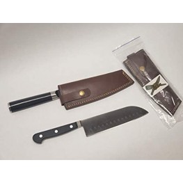 Universal Fit Santoku Chef Knife Sheath 7 Inch x 2 Inch By Chef Defender Leather Chef Knife Blade Protection