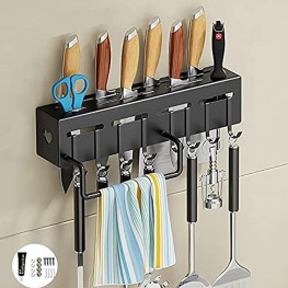 Knife Wall Holder Kitchen Knife Block Counter Organization Knife Rack Wall Mount Knife Organizer with Removable Hook for Hanging Knives 11.81inch