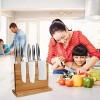 Magnetic Knife Block Wood Knives Storage Holder Double Side Magnet Magnetic Knife Board Knives Not Included Kitchen Cutlery Block with Anti Slip Pads Space Saver Magnetic Block Organizer