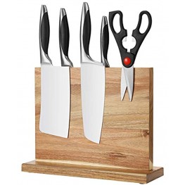 Magnetic Knife Block Wood Knives Storage Holder Double Side Magnet Magnetic Knife Board Knives Not Included Kitchen Cutlery Block with Anti Slip Pads Space Saver Magnetic Block Organizer