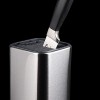 PENGKE Universal Knife Block,Knife Holder For Kitchen Counter,Stainless-Steel Modern Rectangular Design with Scissors-Slot,Space Saver Knife Storage,Silver