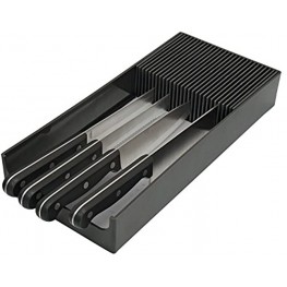 Plastic KNIFEdock In-Drawer Knife Storage for your kitchen. Replace your knife block with a revolutionary product. Clear your counter top of clutter and easily identify the desired knife. KNIFEdock