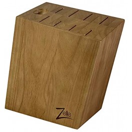 Solid Wood Knife Block by Zelite Infinity Rubberwood For 8 Knives plus Honing Rod