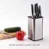 Universal Knife Block with Slots for Scissors and Sharpening Rod Detachable for Easy Cleaning & Unique Slot Design to Protect Blade Stainless Steel Knife Holder For Safe Space Saver Knife Storage