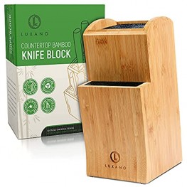 Universal Knife Block Without Knives Kitchen Knife Holder for Kitchen Counter Extra Large Bamboo Knife Block Holder
