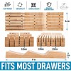 Zulay Kitchen Bamboo Knife Drawer Organizer Insert Edge-Protecting Knife Organizer Block Holds Up To 14 Knives Smooth Finish Drawer Knife Organizer Tray Fits In Most Drawers For Kitchen