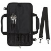 Chef Knife Roll Bag 6 slots is Padded and Holds 5 Knives PLUS a Protected Pouch for Your Knife Steel! Our Durable Knife Carrier Includes Shoulder Strap Handle and Business Card Holder. Bag Only