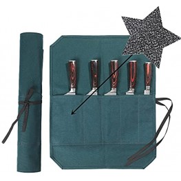 Chef's Knife Roll Bag,Knife Carrying Case with Cut-Resistant Lining Dark Green