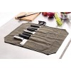Khaki Chef’s Knife Roll Case Waxed Canvas Cutlery Knives Holders Protectors Home Kitchen Cooking Tools And Utensils Wrap Bag Wallet Multi-Purpose Brush Roll Bag Travel Tool Roll Pouch Khaki
