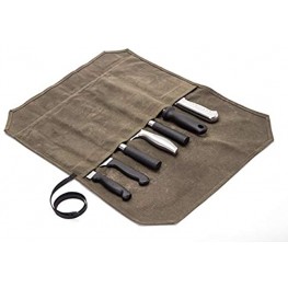 Khaki Chef’s Knife Roll Case Waxed Canvas Cutlery Knives Holders Protectors Home Kitchen Cooking Tools And Utensils Wrap Bag Wallet  Multi-Purpose Brush Roll Bag Travel Tool Roll Pouch Khaki
