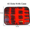 Knife Case Knife Bag Pocket Knife Display Case with 40 Slots Small Knife Storage Case Folding Knife Sheath Bag Case for Survival Pocket Knife Tactical Outdoor Kitchen EDC Mini Knife