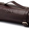 Minced Up Leather Knife Roll Storage Bag 10 Pockets. Adjustable Detachable Shoulder Strap. Travel Friendly Chef Knife Case Roll