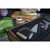 Waxed Canvas Chef Knife Bag Holds 19 Knives PLUS Knife Steel Meat Cleaver and Large Storage Compartments! Our Most Durable Professional Line Knife Carrier Includes Custom Padlock! Bag Only Khaki
