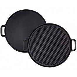Cast Iron Reversible Grill Griddle,12-Inch Double Handled Cast Iron Stovetop Grill Griddle