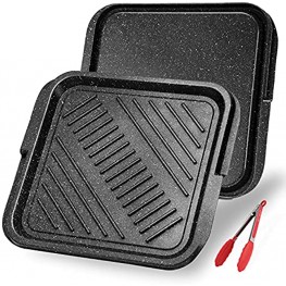 ESLITE LIFE Reversible Griddle Plate Nonstick Square Grill Pan with Granite Coating 10.5 Inch