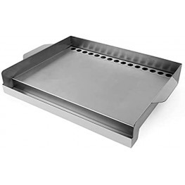 HOMENOTE Stainless Steel Griddle Heavy Duty Hibachi Flat Top Griddle Universal for Indoor Outdoor Stove Top Charcoal&Gas Grills17.71”x13.97”x2.99”