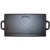 Jim Beam Pre Seasoned Heavy Duty Construction Double Sided Cast Iron Griddle Pan with Superior Heat Retention 20x1x9 Black JB0168