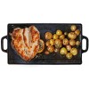 Jim Beam Pre Seasoned Heavy Duty Construction Double Sided Cast Iron Griddle Pan with Superior Heat Retention 20x1x9 Black JB0168