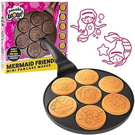 Mermaid Mini Pancake Pan Make 7 Unique Flapjack Mermaids Nonstick Pan Cake Maker Griddle for Breakfast Under the Sea Fun & Easy Cleanup