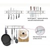 18 Inch Stainless Steel Magnetic Knife Strip，with 8 Removable Square Hooks，Multi-use as Knife Holder Utensil Rack Cookware Rack Cutting Board Rack Space Saving Organizer for Kitchen