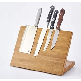 Magnetic Knife Block Holder with Stronger Magnets Bamboo Wooden Magnetic Knife Holder Bamboo Knife Stand Knife Dock Size two