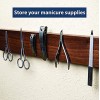 Magnetic Knife Holder Strip for Wall Genuine Walnut Wood With A Very Strong Magnet To Securely Store All Your Knives Perfect For Any Kitchen; Easy Installation 16 inch