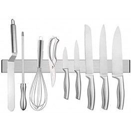 PartsExtra 16 Inch Magnetic Knife Strip Stainless Steel Magnetic Knife Holder Kitchen Knives Bar,Knife Rack for Home Kitchen Utensil Holder,Garage Organizer,Tool Holder
