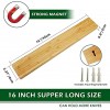 SMIBUY Magnetic Knife Holder Bamboo Wood Knife Strip 16 Inch Wall mounted Storage Rack Bar for Organizing Kitchen Tool Utensil Powerful Magnet